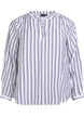 FLASH - Stripete skjortebluse med V-hals, Hvit, Packshot image number 0