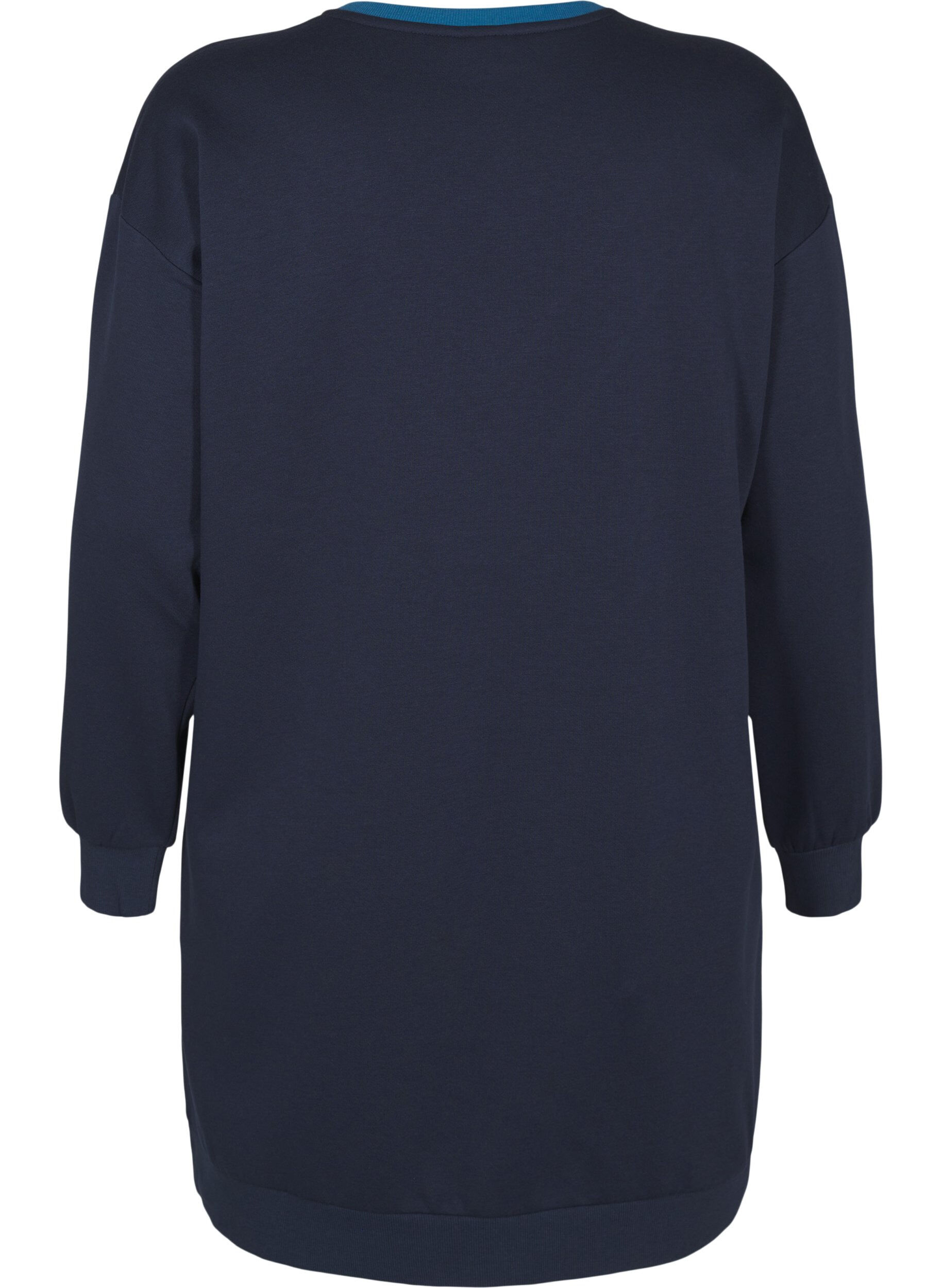 Zizzi Lang, fargeblokket sweatshirt, Navy B. Color Block, Packshot image number 1