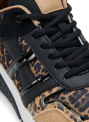 Sneakers med leopardmønster og bred passform, Leopard Print, Packshot image number 3