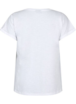 T-skjorte med trykk i økologisk bomull, Bright White, Packshot image number 1