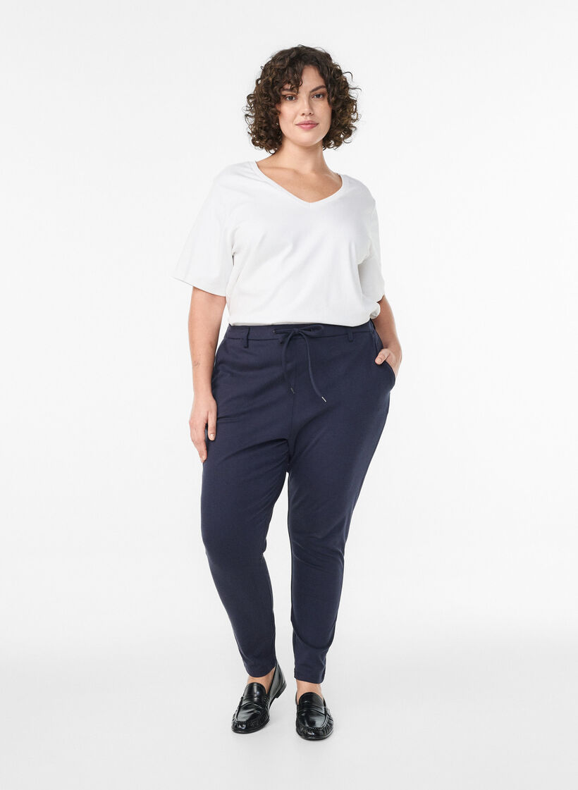 Cropped Maddison bukser, Bl&aring;, Model image number 0
