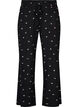 Pyjamabukser med ribbet tekstur og blomstertrykk, Svart, Packshot image number 0