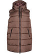 Lang vest med hette og lommer, Brun, Packshot image number 0