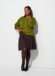 Ribbestrikket cardigan med knapper, Gr&oslash;nn, Model image number 1