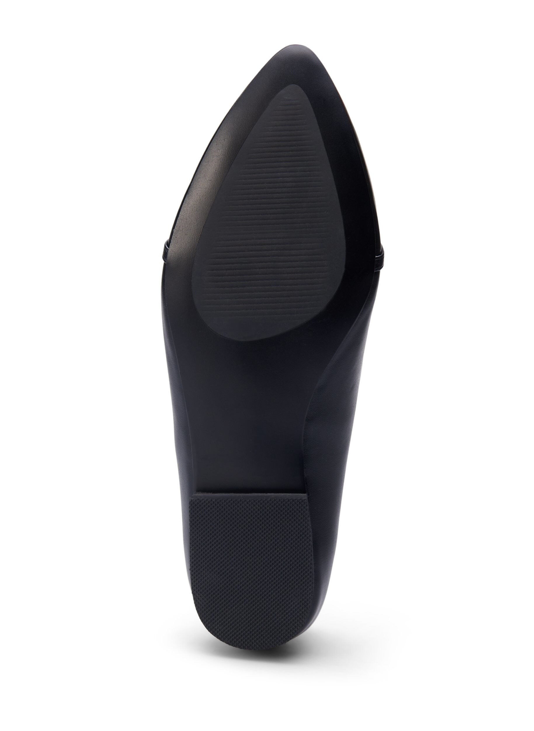 Zizzi Ballerina med bred passform og gullfarget spenne, Black, Packshot image number 4