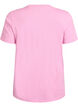 Basic T-skjorte i bomull med rund hals, Rosa, Packshot image number 1