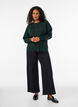 Finstrikket cardigan med rund hals, Gr&oslash;nn, Model image number 1