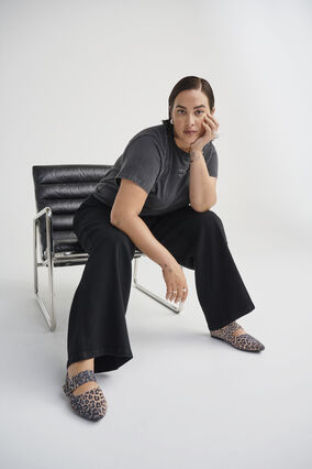 Zizzi Ballerina i leopard med nitter, , Model