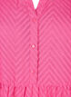 Kort, strukturmønstret kjole med volangkrage, Magenta, Packshot image number 2