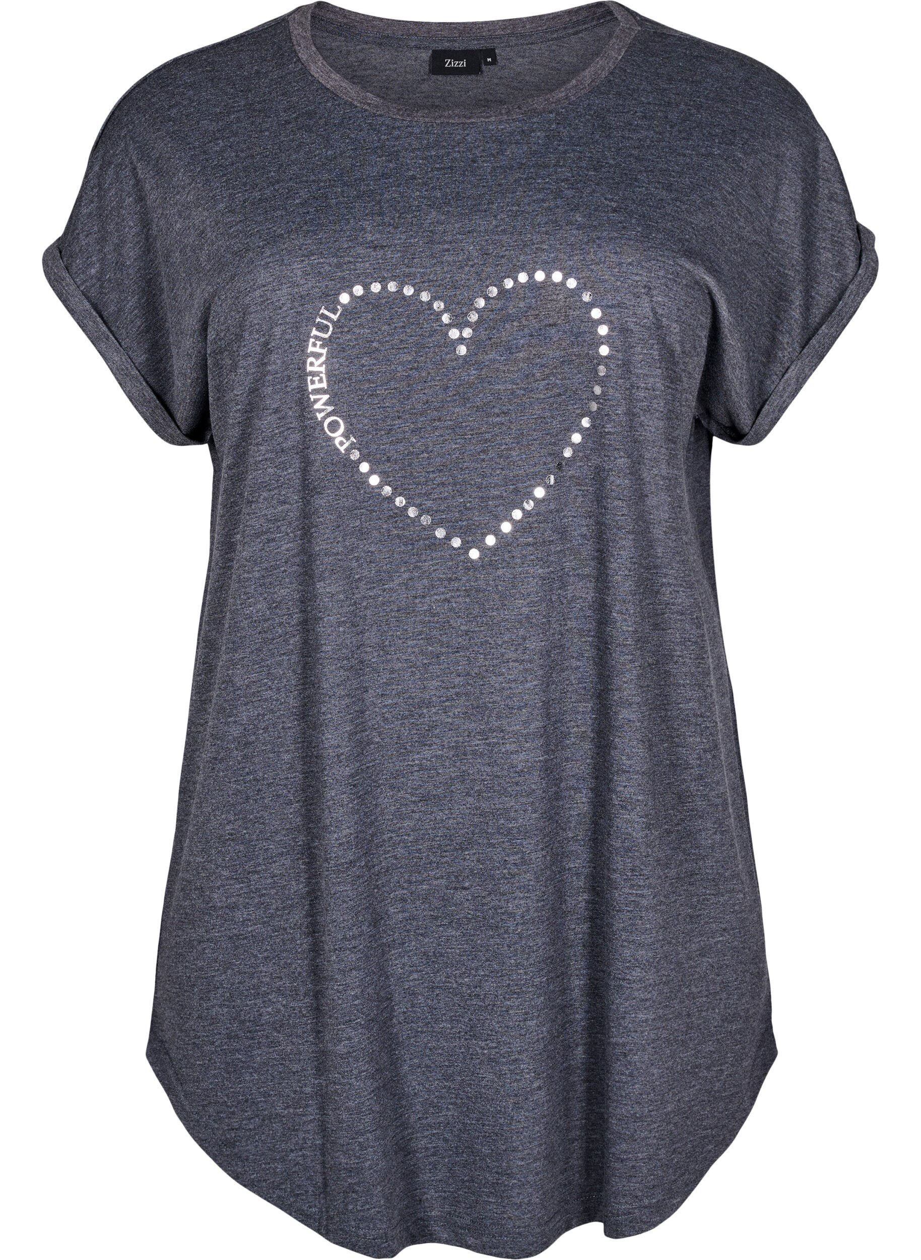 Zizzi Kortermet nattkjole med teksttrykk, , Packshot image number 0