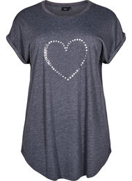 Kortermet nattkjole med teksttrykk, 