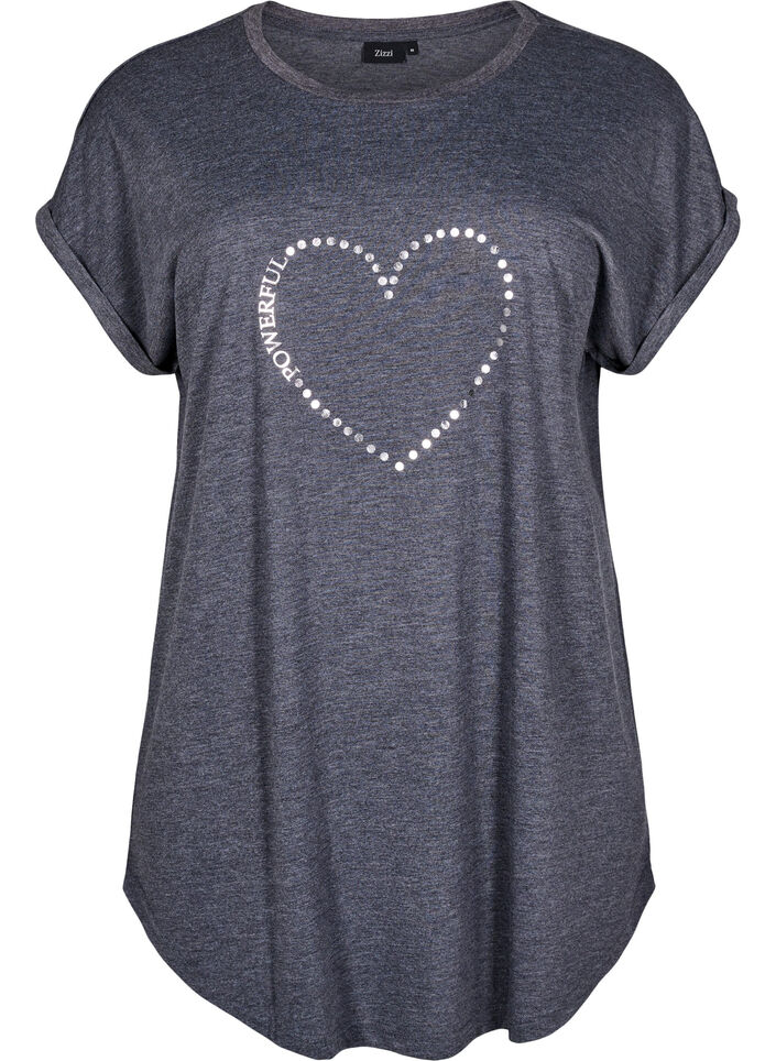 Kortermet nattkjole med teksttrykk, , Packshot image number 0