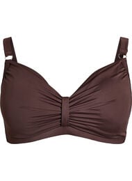 Bikinitopp med b&oslash;yle og drapering, Brun
