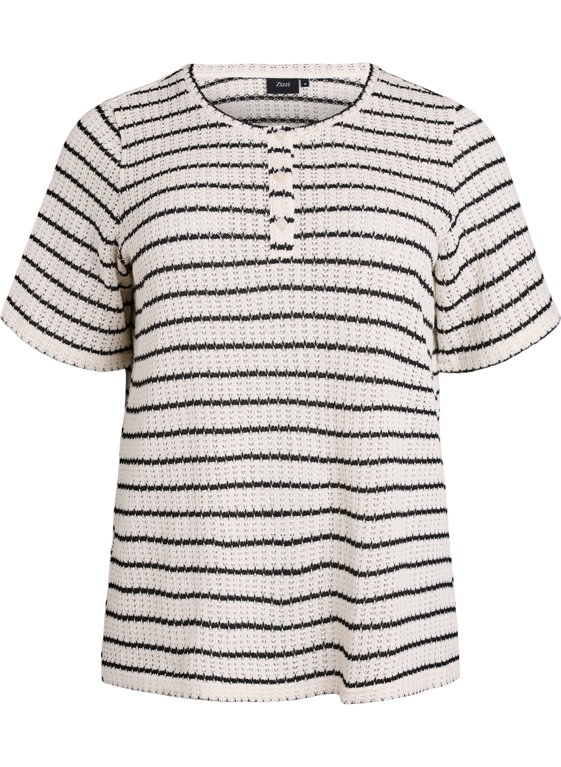 Stripete strikket jerseytopp