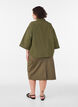 Loose fit stripete skjorte med 3/4-ermer, Gr&oslash;nn, Model image number 2
