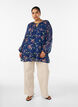 A-linjeformet tunika med blomsterprint, Bl&aring;, Model image number 1