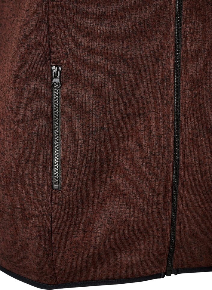 Vest med h&oslash;y hals og glidel&aring;s, Brun, Packshot image number 3
