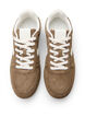 Imiterte semsket skinnsneakers, Brun, Packshot image number 2