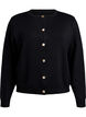Cardigan med dekorative gullknapper, Svart, Packshot image number 0