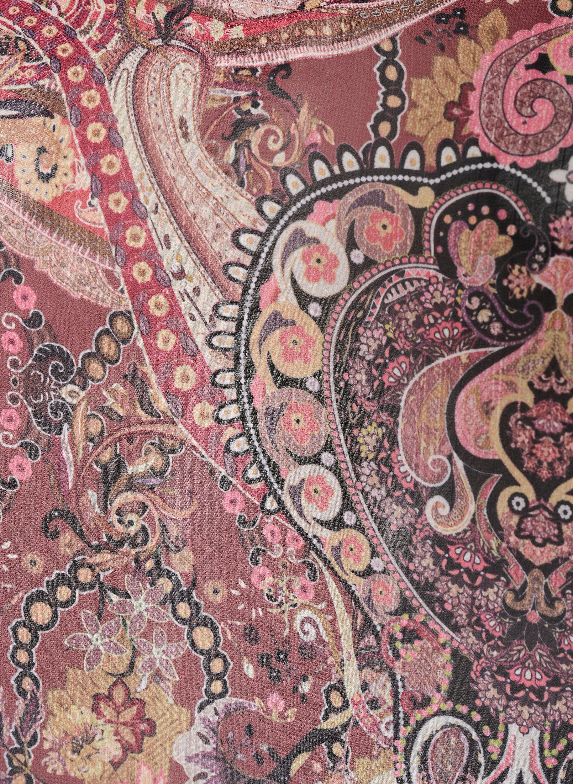 ZizziTunikakjole med paisleytrykk og smockede mansjetter, Rosa, Packshot image number 2