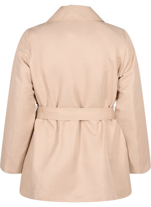 Zizzi Kort trenchcoat med belte, Beige, Packshot image number 1