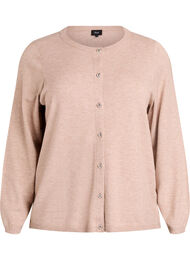 Cardigan med runde knapper, Beige