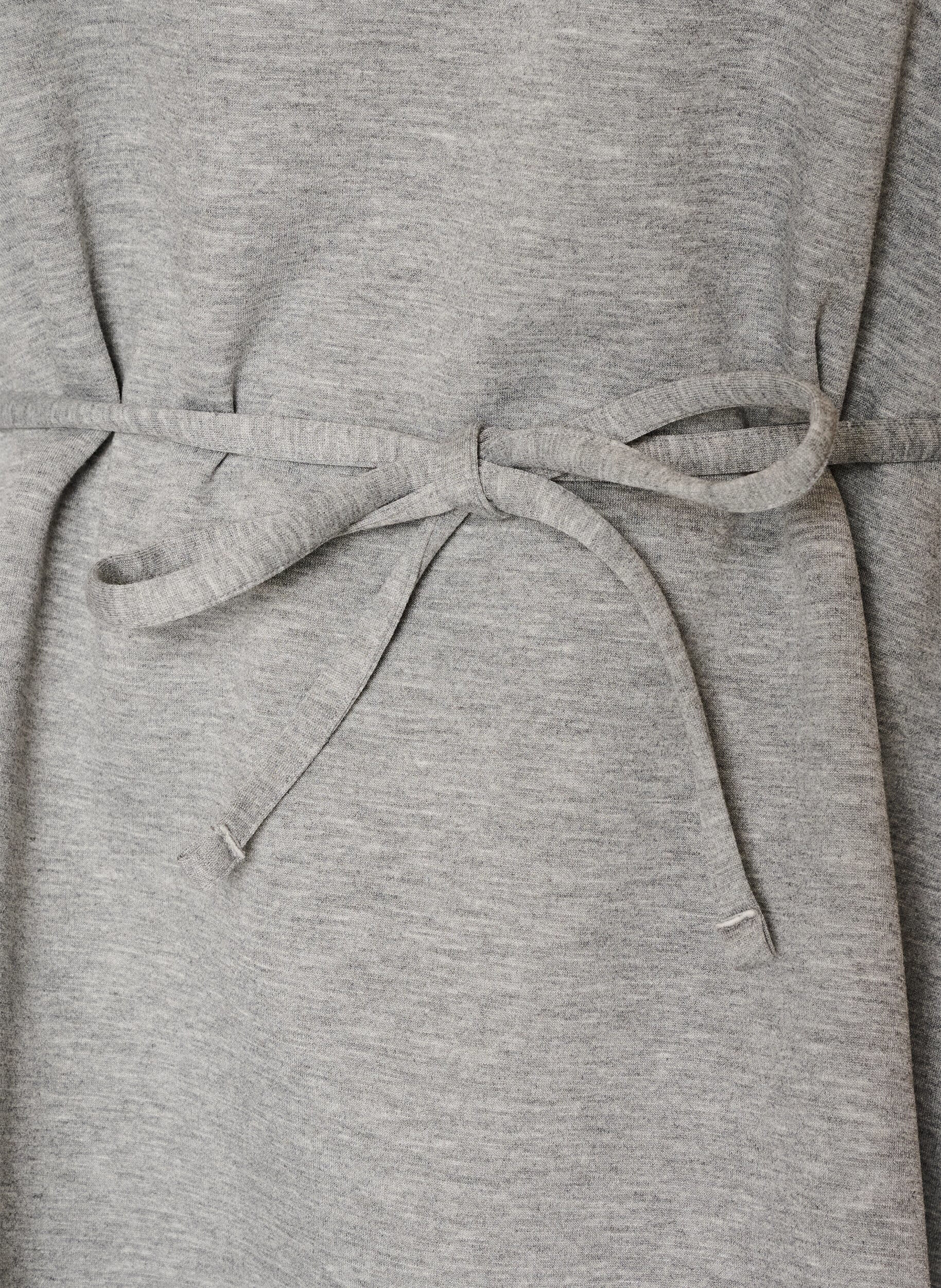 ZizziBluse med knyting og puffermer, Gr&aring;, Packshot image number 2