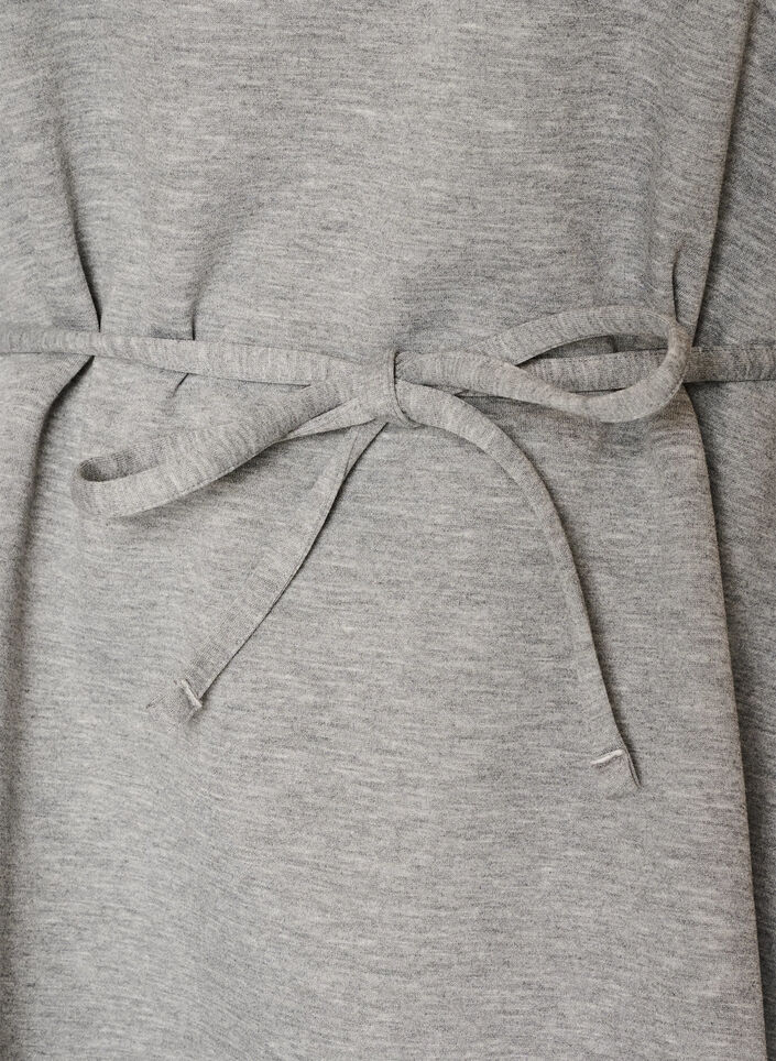 Bluse med knyting og puffermer, Gr&aring;, Packshot image number 2