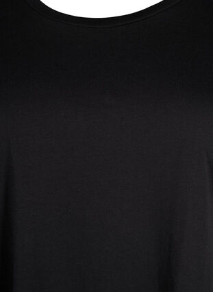 Kortermet T-skjorte i bomullsblanding, Black, Packshot image number 2