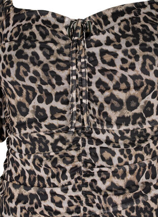 Zizzi Kort kjole i mesh med leopardmønster, Leo, Packshot image number 2