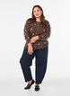 Cardigan med et prikkete m&oslash;nster, Brun, Model image number 1