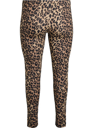 Zizzi Viskoseleggings med sebratrykk, Brun, Packshot image number 1