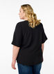 Kortermet bluse med V-hals, Svart, Model image number 2