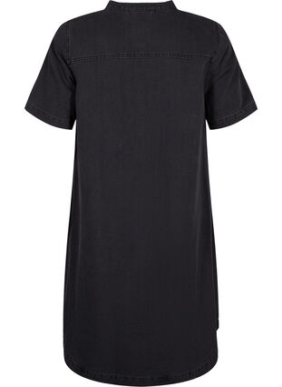 Zizzi A-formet dongerikjole med korte ermer, Grey Denim, Packshot image number 1