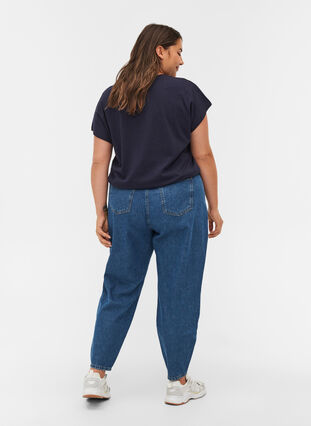 Baggy jeans i bomull, Blue denim, Model image number 1