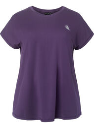 Kortermet trenings T-skjorte, Purple Plumeria