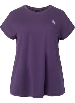 Kortermet trenings T-skjorte, Purple Plumeria, Packshot image number 0