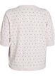 Strikket topp med prikkem&oslash;nster og korte ermer, Hvit, Packshot image number 1