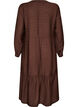 Viskosekjole med broderi og lagdelte volanger, Brun, Packshot image number 1