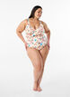 Ekstra høy midje bikiniunderdel med blomstertrykk, Beige, Model image number 1