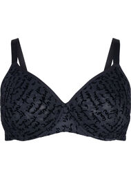 Heldekkende BH med teksttrykk, Black