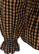 Rutete bluse med smocking og peplum, Brun, Packshot image number 3