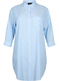 Lang, stripete skjorte med trekvartlange ermer, Marina W. Stripe