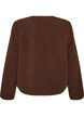 Teddyjakke med rund hals og knapper, Brun, Packshot image number 1