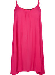 Ensfarget kjole i viskose med stropper, Bright Rose