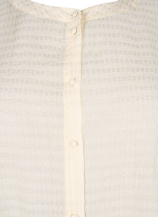 Strukturmønstret skjortebluse i lyocell, Antique White, Packshot image number 2