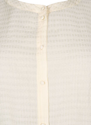 Zizzi Strukturmønstret skjortebluse i lyocell, Antique White, Packshot image number 2