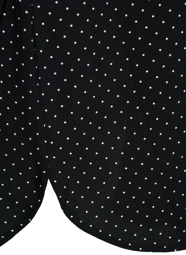 Kjole med trykk og snøring i midjen, Black Dot, Packshot image number 3