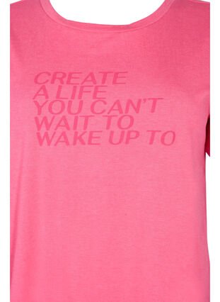 T-skjorte i bomull med trykk og korte ermer, Hot Pink Create, Packshot image number 2