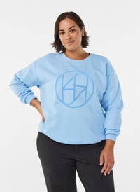 Genser med frottélogo, Blå Genser med frottélogo, Blå, Model